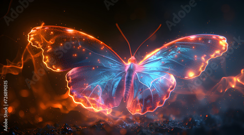 Magic butterfly energy and magic background 
