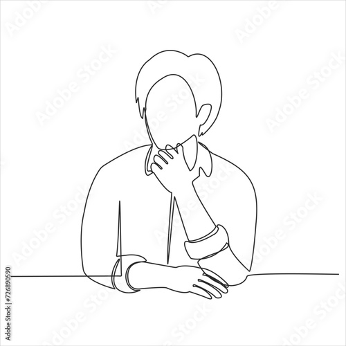 human thinking - continuous line drawing
