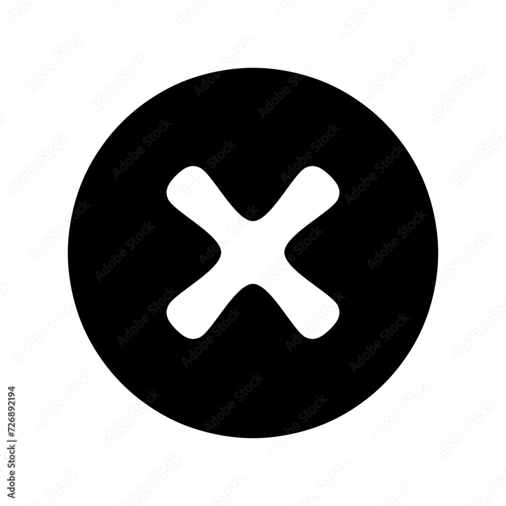 cancel button vector icon - simple round curve cancel button vector icon - simple round curve