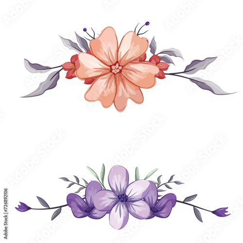 Decorative Floral Foliage Ornament for Wedding Invitation
