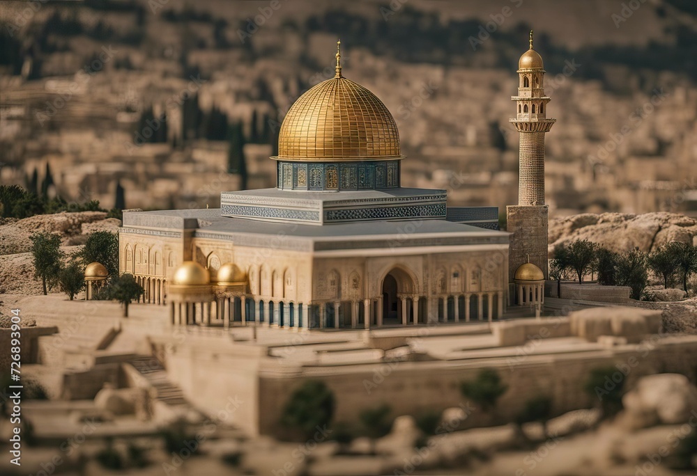 mosque iron prototype Rock lightweight miniature Aqsa Dome made Palestine