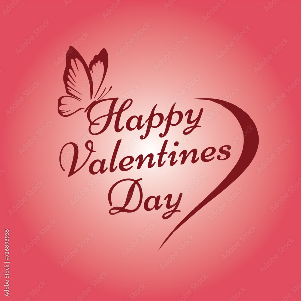 Happy Valentine's Day on 14 February. Valentine's Day vector illustration, poster, flyer, social media post, icon, sign/symbol, or logo.