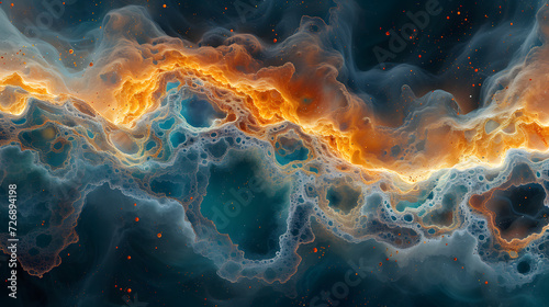 Computer Generated Image of an Orange and Blue Swirl
