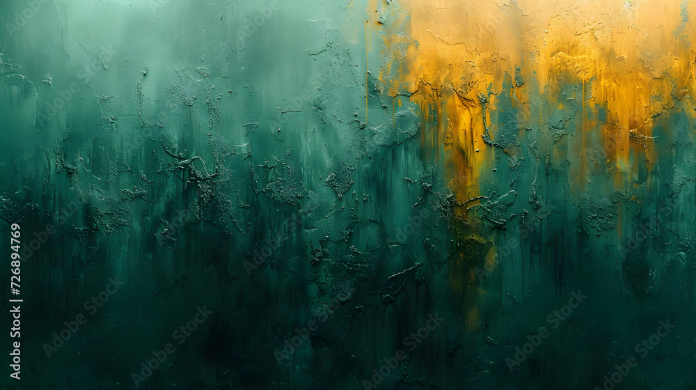 Abstract Painting With Yellow and Green Colors
