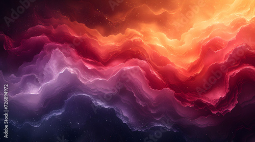 Abstract Painting of Red and Purple Wave
