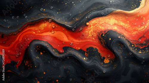 Abstract Painting With Orange and Black Colors