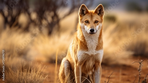 Dingo, wild in grassland and rocky habitats. © venusvi