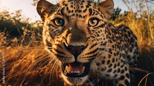 Close-up photo of a fat leopard photo