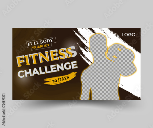 Fitness gym training class thumbnail design  for any youtube video customizable video thumbnail design Youtube live stream video thumbnail for a marketing YouTube thumbnail and web banner template