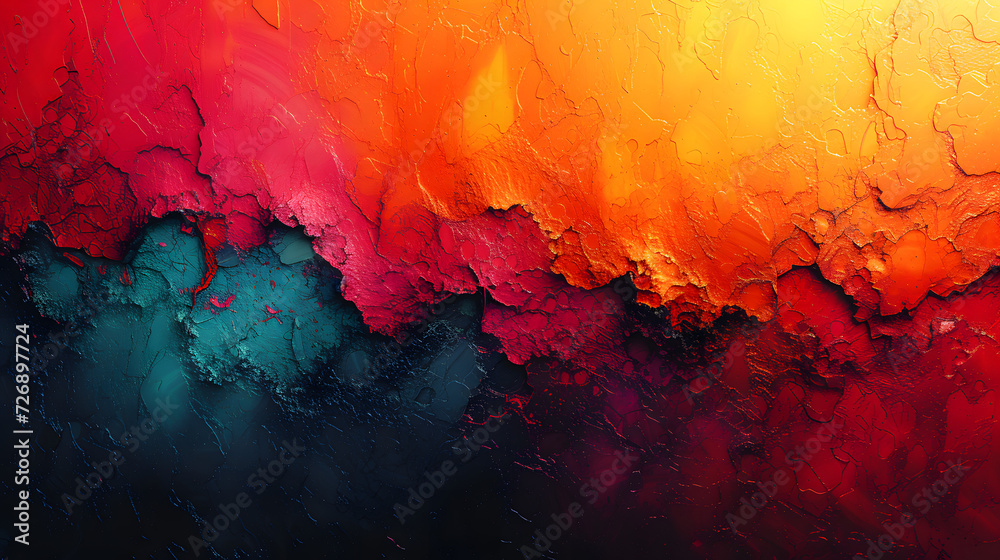 Abstract Painting With Red, Yellow, and Blue Colors