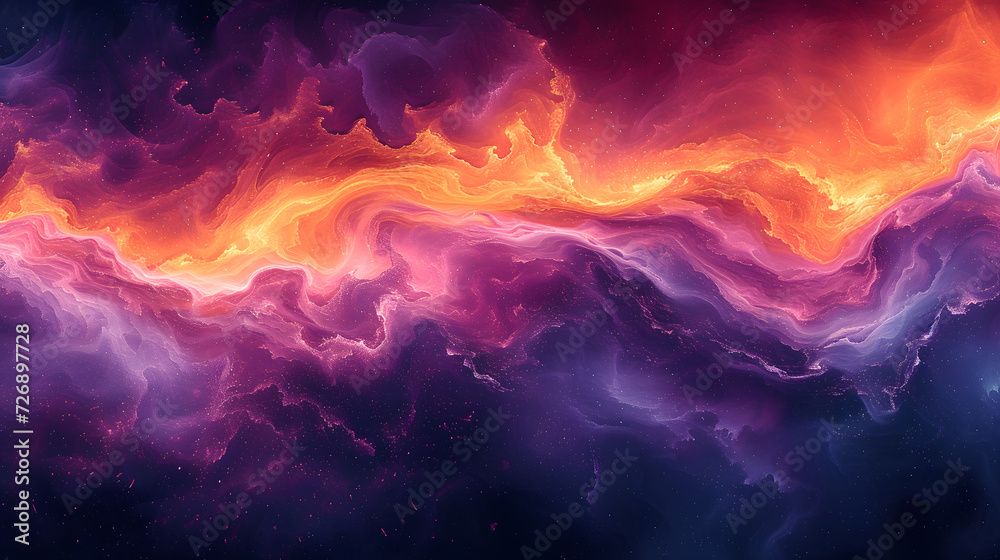 Colorful Background With Clouds and Stars