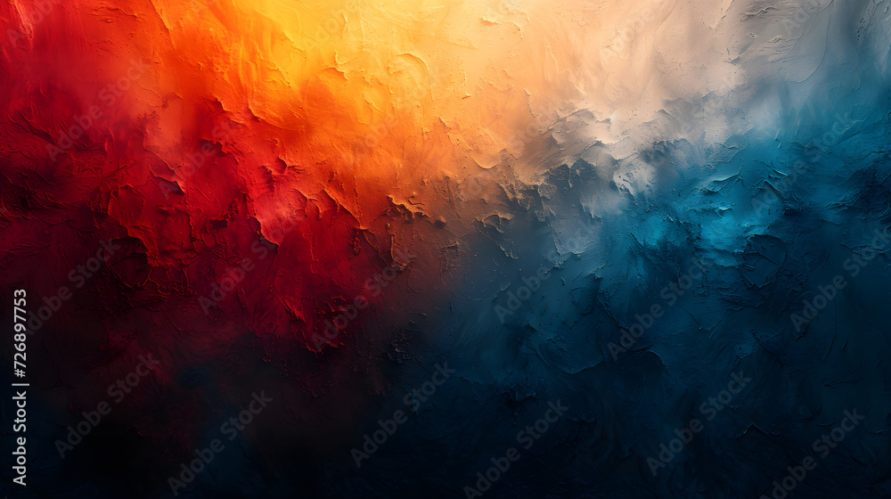 Abstract Painting With Red, Orange, and Blue Colors