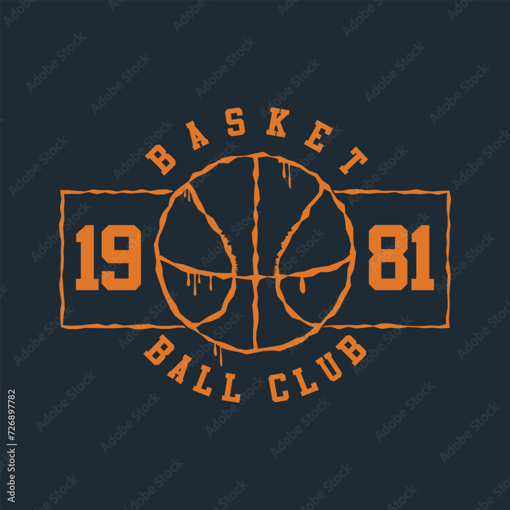 Vector illustration on the theme of basketball. t-shirt graphics, poster, banner, flyer, print and postcard Vector illustration on the theme of basketball. t-shirt graphics, poster, banner, flyer, print and postcard