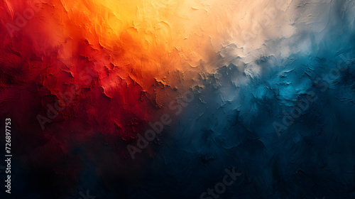 Abstract Painting With Red  Orange  and Blue Colors