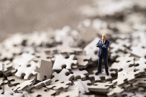 businessman with puzzle piece