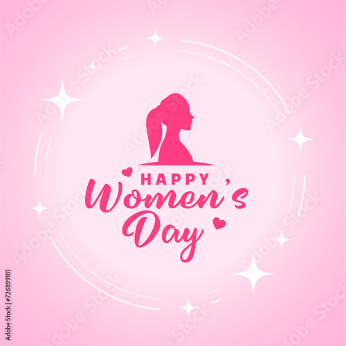 beautiful happy womens day eve pink background design