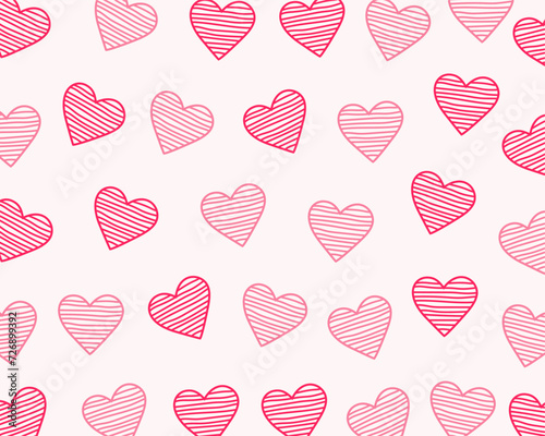 hand drawn cute love heart pattern backdrop for valentines day