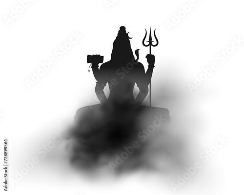 dark lord shiva silhouette for hindu festival maha shivratri