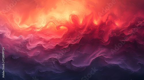 Abstract Painting of Red and Purple Clouds