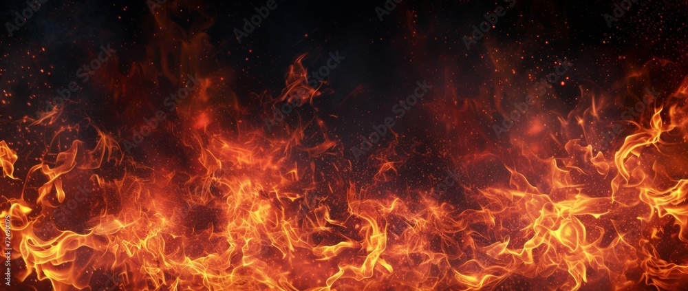 fire flames on a black background