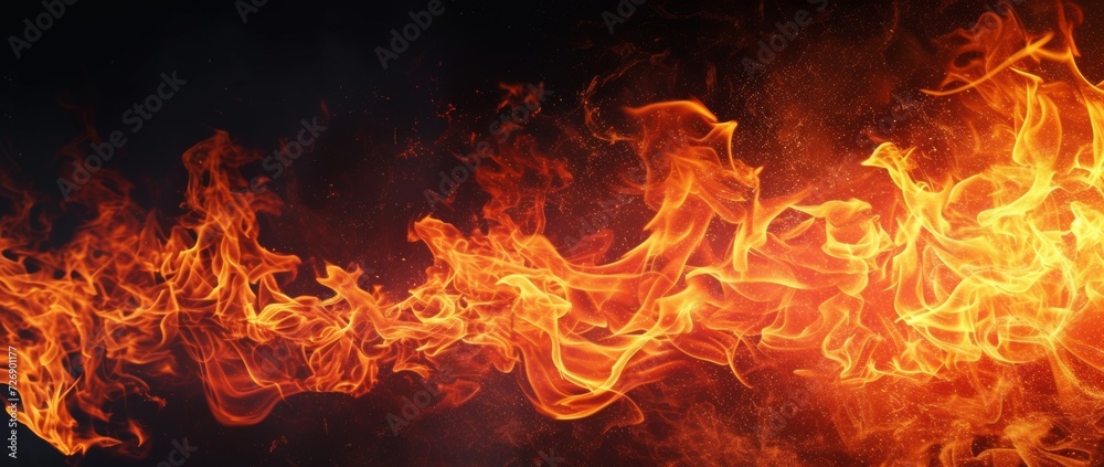 Fototapeta premium fire flames on a black background