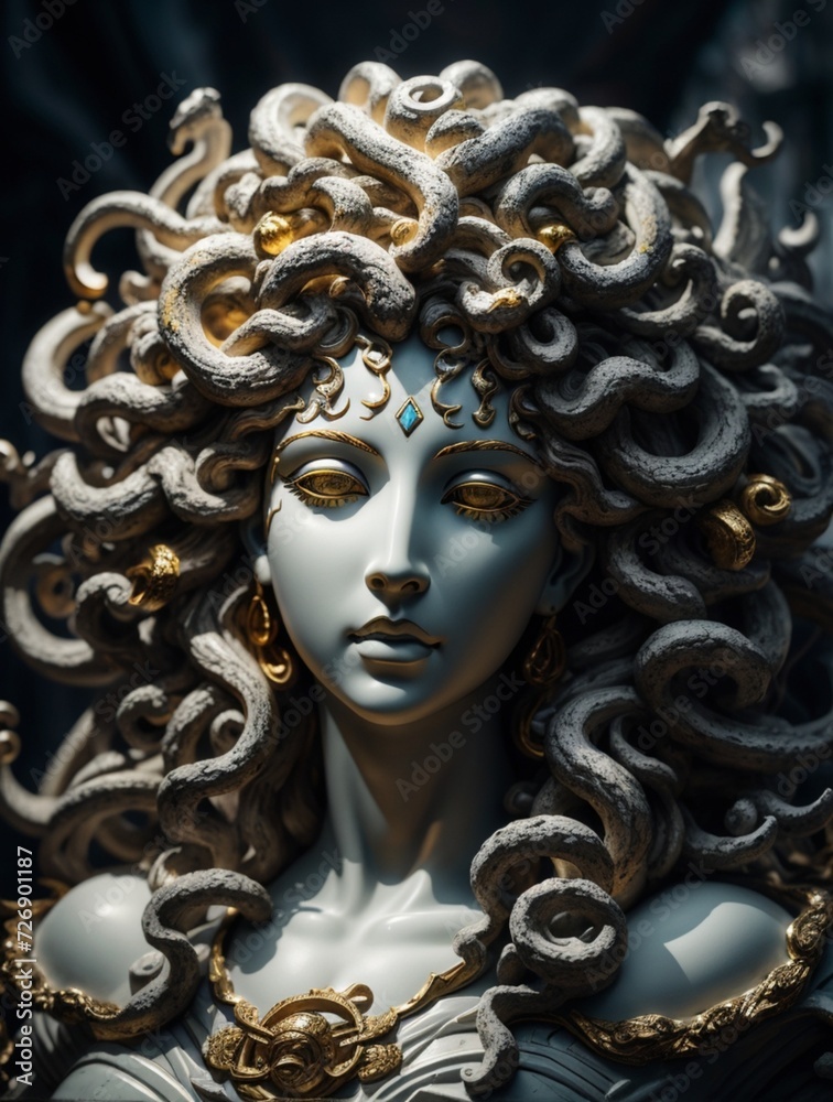 Mythological sculpture. Medusa.