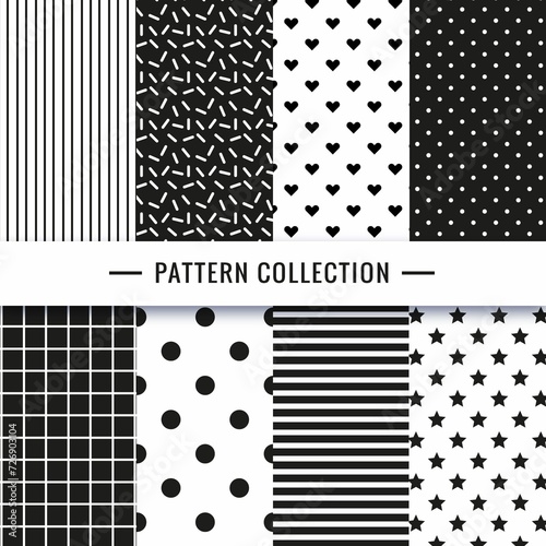 Black White Seamless Pattern Collection