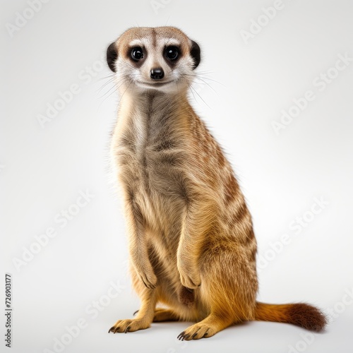 Photo of meerkat animal isolated on white background © lensvault