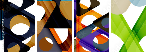 Abstract background set, showcasing a dynamic interplay of triangles. Fusion of modern design and geometric allure