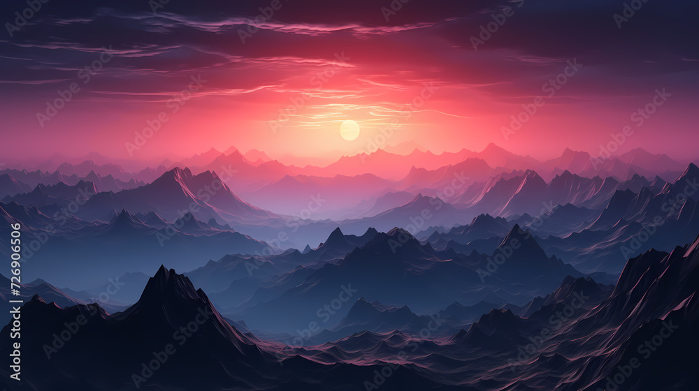 Obraz premium Stunning mountains, panoramic peaks PPT background