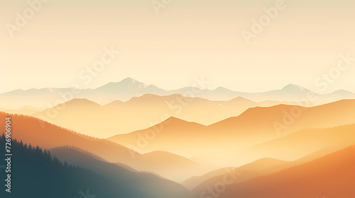 Mountain peak illustration  mountain aerial photography PPT background illustration