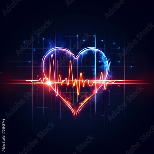 Herzschlag der Liebe: Grafisches Element mit Frequenzlinie