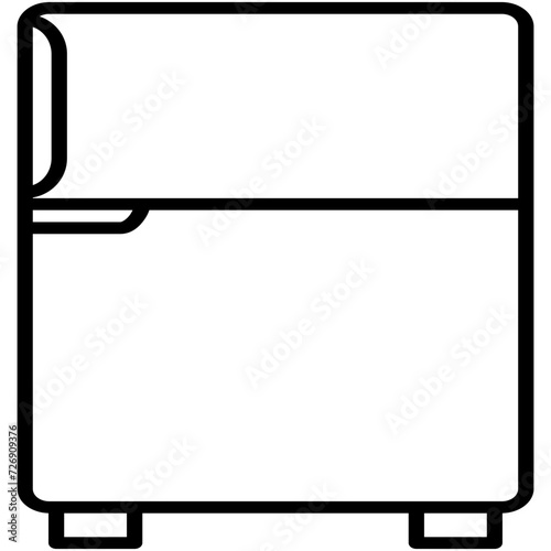 Refrigerator Icon, Fresh Freezer Home Symbol Vector Stock Illustration, Line Icon Style Design.