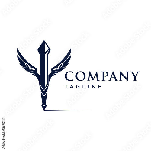 The logo is a unique combination of a wings, eyes with a pen. It is suitable for copy writer or publisher companies.