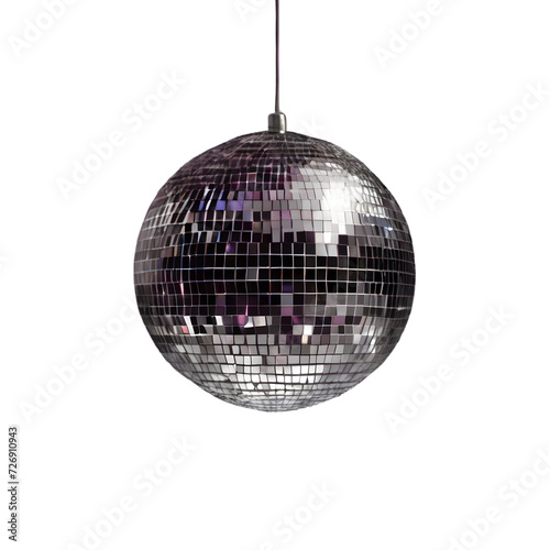 Disco ball isolated on Transparent background , white transparent backdrop with shiny disco ball
