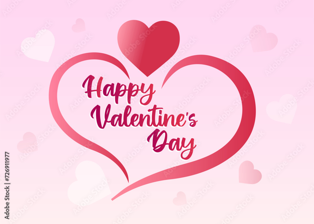 Valentine card with pink hearts. Happy valentines day background. love pink vector background for valentines day, heart shapes