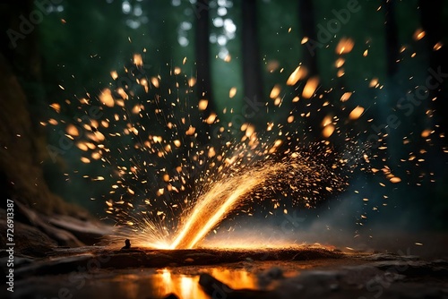 Very lovely picture that has the focus on the sparks.