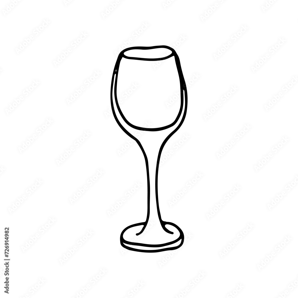 Obraz premium hand drawn illustration Goblet Glass in doodle style