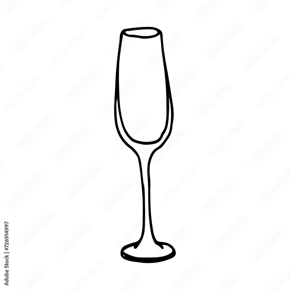 hand drawn illustration Narrow Glass in doodle style hand drawn illustration Narrow Glass in doodle style