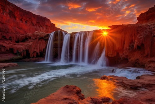 waterfalls sunset © Tomi adi kartika