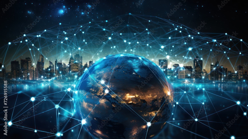 Communication technology for internet business illustration