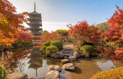 The most beautiful viewpoint of Toji(To-ji) is a popular tourist destination in Kyoto, Japan.