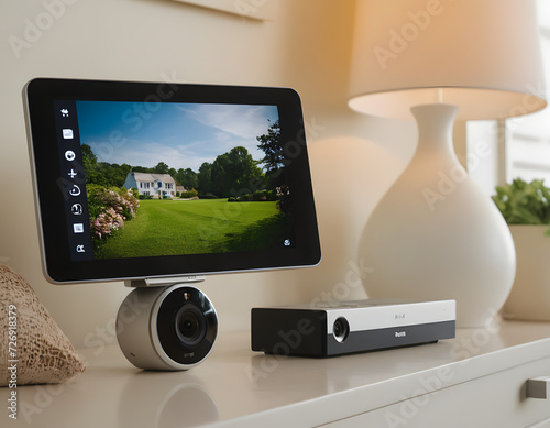 smart house connected with smart devices.  generative ai photo