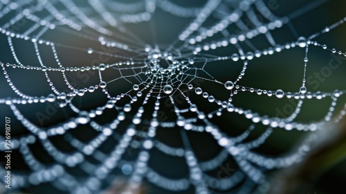 Spider web with dew drops. Hyperrealistic photo © Дмитрий Баронин