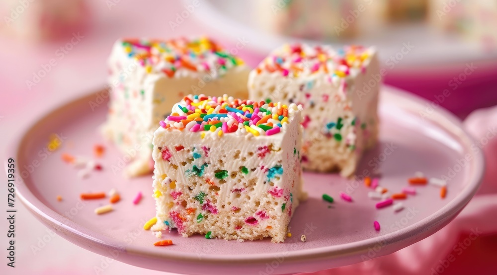 Confetti snack cake with sprinkles and frosting Confetti snack cake with sprinkles and frosting