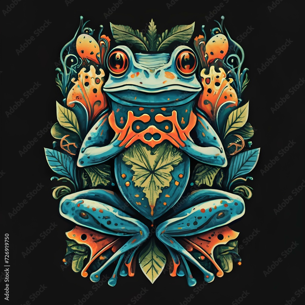 Floral Frog concept t-shirt design