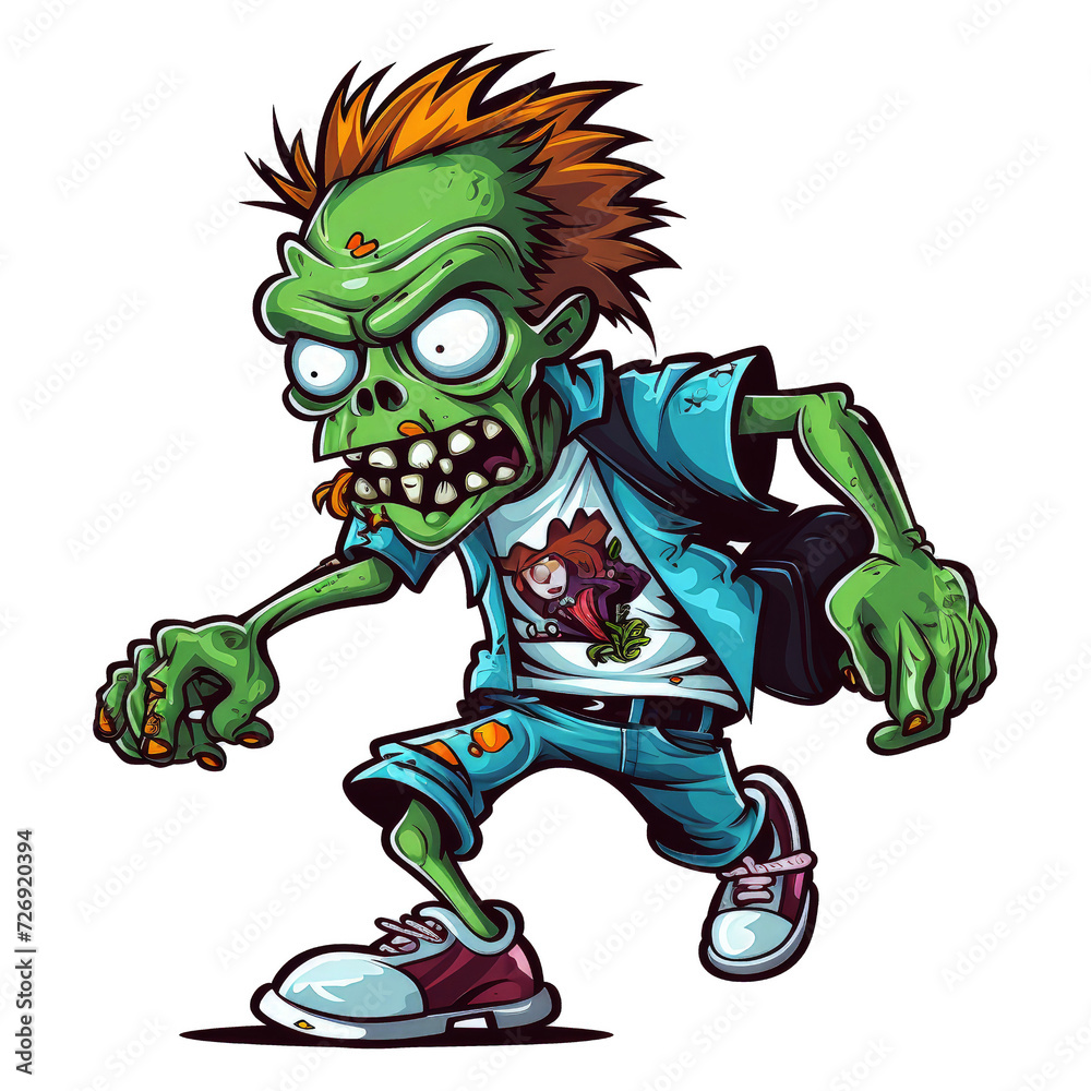 Undead Zombie cartoon monster. Walking Dead Halloween Cartoon Illustration Undead Zombie cartoon monster. Walking Dead Halloween Cartoon Illustration