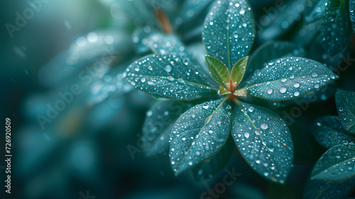 water drops on leaf,autumn leaves background, autumn leaves with soft warm sunlight and bokeh