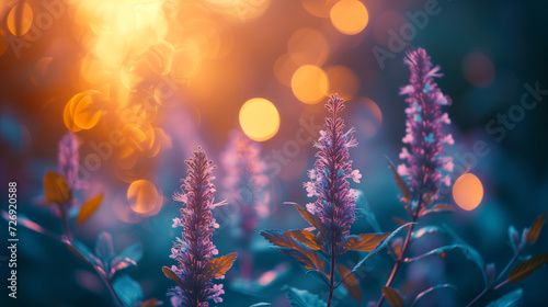 flower in the forest,blossom tree during Spring season with beautiful soft warm sunlight and bokeh