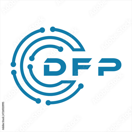 DFP letter design. DFP letter technology logo design on a white background. DFP Monogram logo design for entrepreneur and business